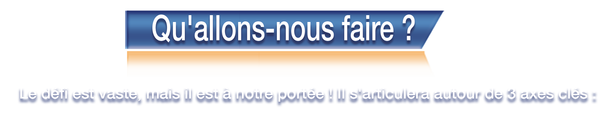 Qu'allons-nous faire ?