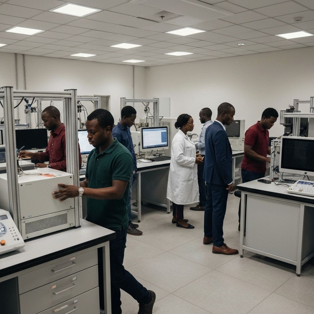 Laboratoire d'innovation technologique moderne avec ingénieurs africains